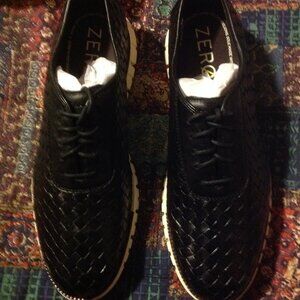 Cole Haan Men's Zerogrand Woven Black Leather Oxfords - 11.5M - New in Box